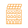 Commercial solar installation orange icon