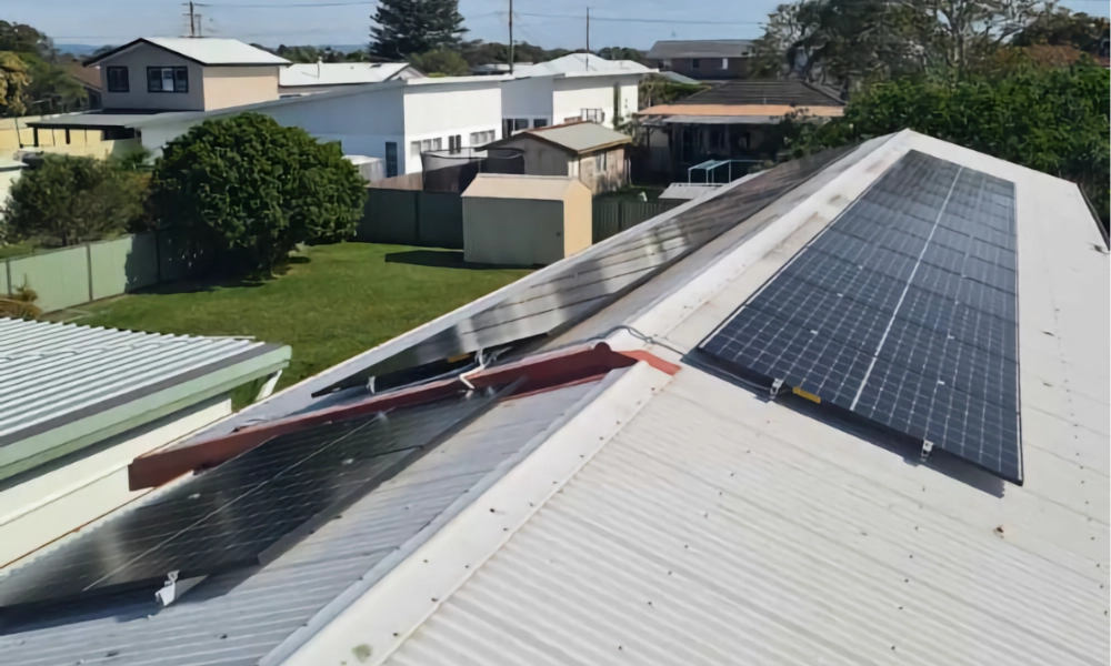 Newly installed solar panels in Bateau Bay