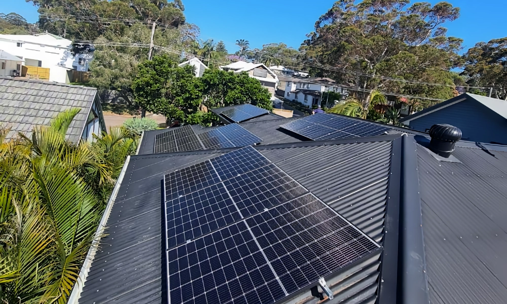 Newly installed solar panels on a roof in Noraville