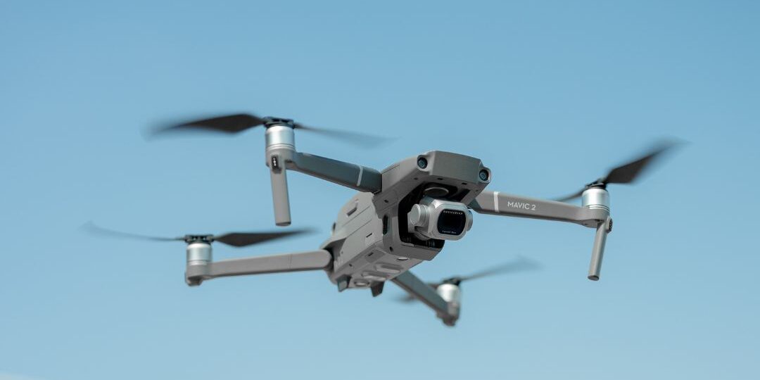 Grey Thermal Drone for solar panel inspections in air